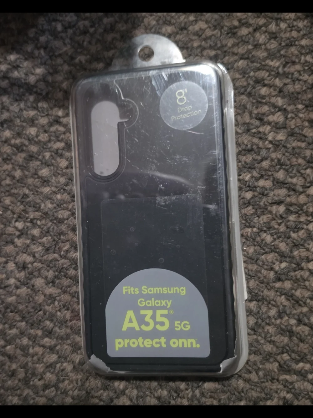 onn. Black Protective Case for Samsung Galaxy A35 5G - 8' Drop Protection
